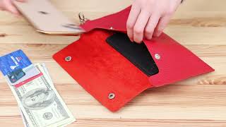 Шкіряна жіноча тревел-косметичка Shvigel 16417 червона