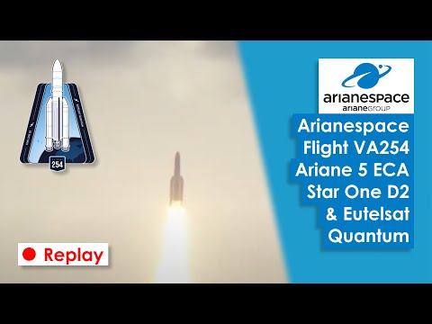 Replay Live | Ariane 5 ECA - Star One D2 & Eutelsat Quantum - Arianespace Vol VA254 (FR)