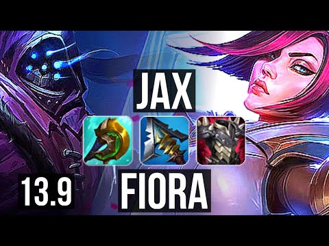 JAX vs FIORA (TOP) | 6/0/3, 1600+ games, 1.1M mastery, Dominating | KR Master | 13.9