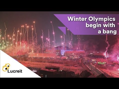 winter olympics 2018 opening ceremony at pyeongchang with full of lights