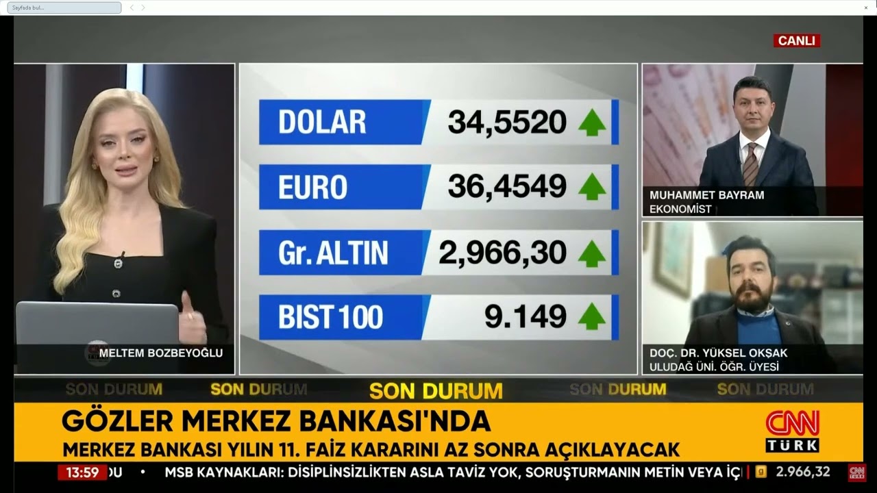 Merkez Bankası Faizi Sabit Tuttu!