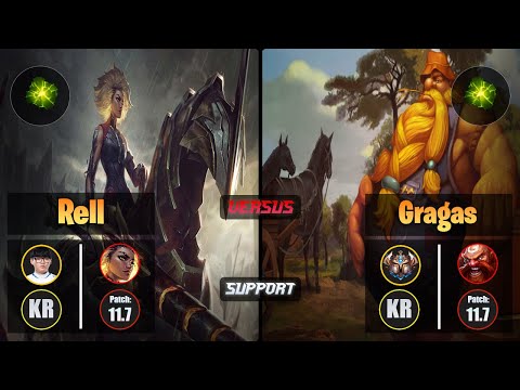 Hoit RELL (Support) [Aftershock] VS GRAGAS - Challenger KR Patch 11.7