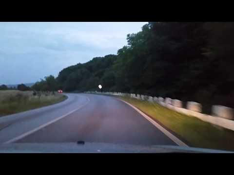 Driving on national road in Romania heading to Deva city
