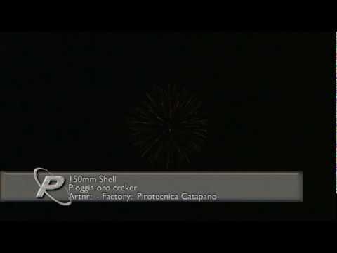 Italian Fireworks Demo - Catapano - 150MM pioggia oro creker shell