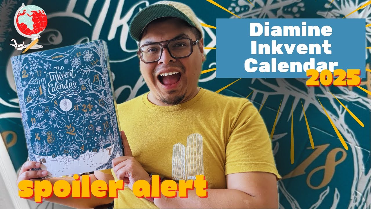 Diamine Inkvent 2025 Calendar | Spoiler Video! Swatching all 25 inks