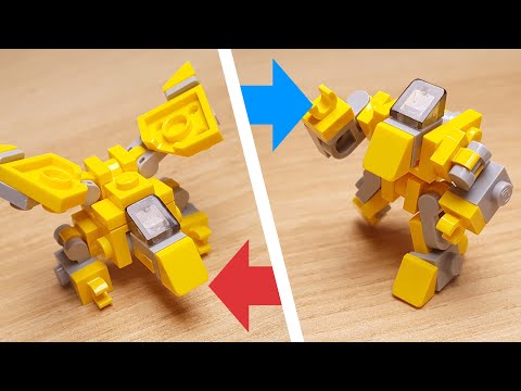 LEGO brick transformer robot tutorial Yellow Eagle #LEGO #MOC #レゴ変形ロボ #レゴアイデア #레고변신로봇 (28 parts!)