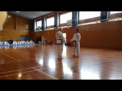Prearranged sparring at black belt grading 20150517