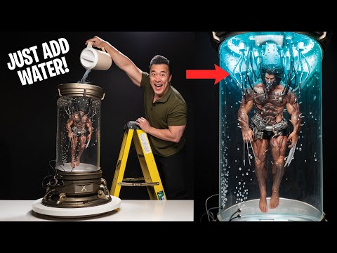 WEAPON X in ADAMANTIUM BONDING CHAMBER!!! Crazy Custom Wolverine Statue in Water!