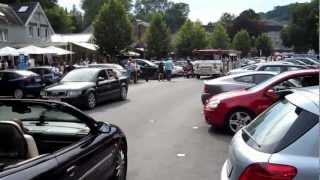 preview picture of video 'Aston Martin Vanquish, Vanquish S and DB7 leaving Durbuy (30/08/2012, Belgium)'