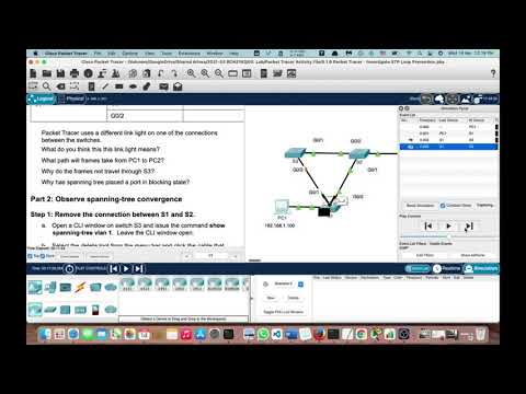 Packet Tracer 5.1.9 Investigate STP Loop Prevention