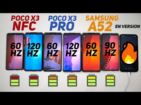 BATTERY DRAIN TEST! POCO X3 PRO vs SAMSUNG A52 vs POCO X3 NFC, 120Hz vs 90Hz vs 60Hz screens!