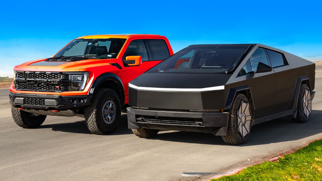 Tesla Cybertruck vs F-150 Raptor R: CORRIDA DE ARRANCADA