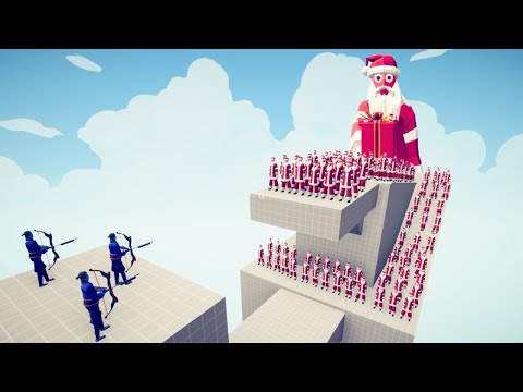 100x Santa Claus + 1x Giant Santa Claus VS 3x Every God - Totally Accurate Battle Simulator TABS