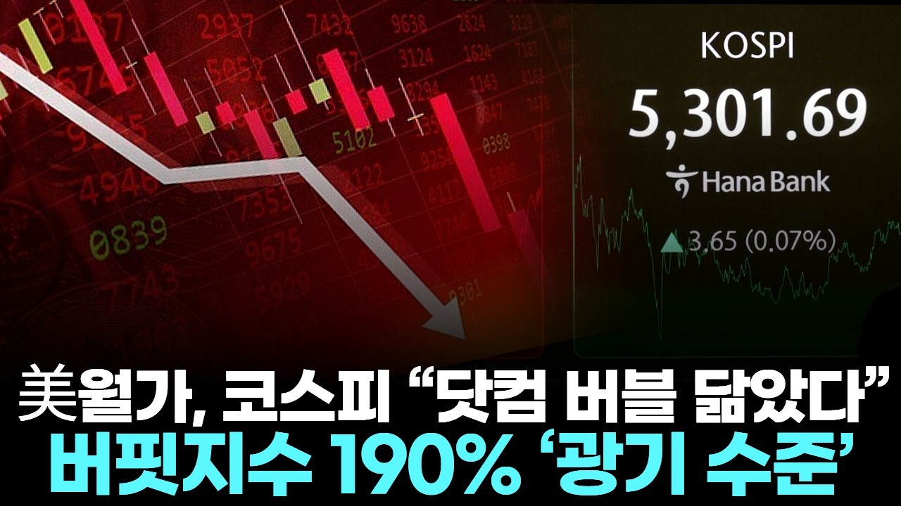 美월가, 코스피 “닷컴 버블 닮았다” … 버핏지수 190% ‘광기 수준’