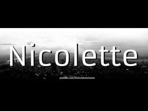 How to pronounce Nicolette in German