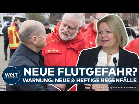 HOCHWASSER IN NIEDERSACHSEN: Neue Flutgefahr? Faeser will nach Scholz das Flutgebiet besuchen!
