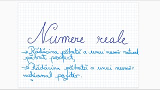 Numere Reale (1) - Radacina patrata a unui numar natural patrat perfect/rational pozitiv