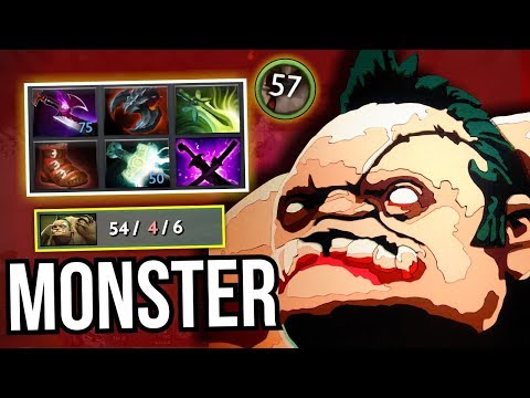 MONSTER PUDGE - 54 Kills Carry Build Rampage 7.08 Dota 2 | Upside Down 39