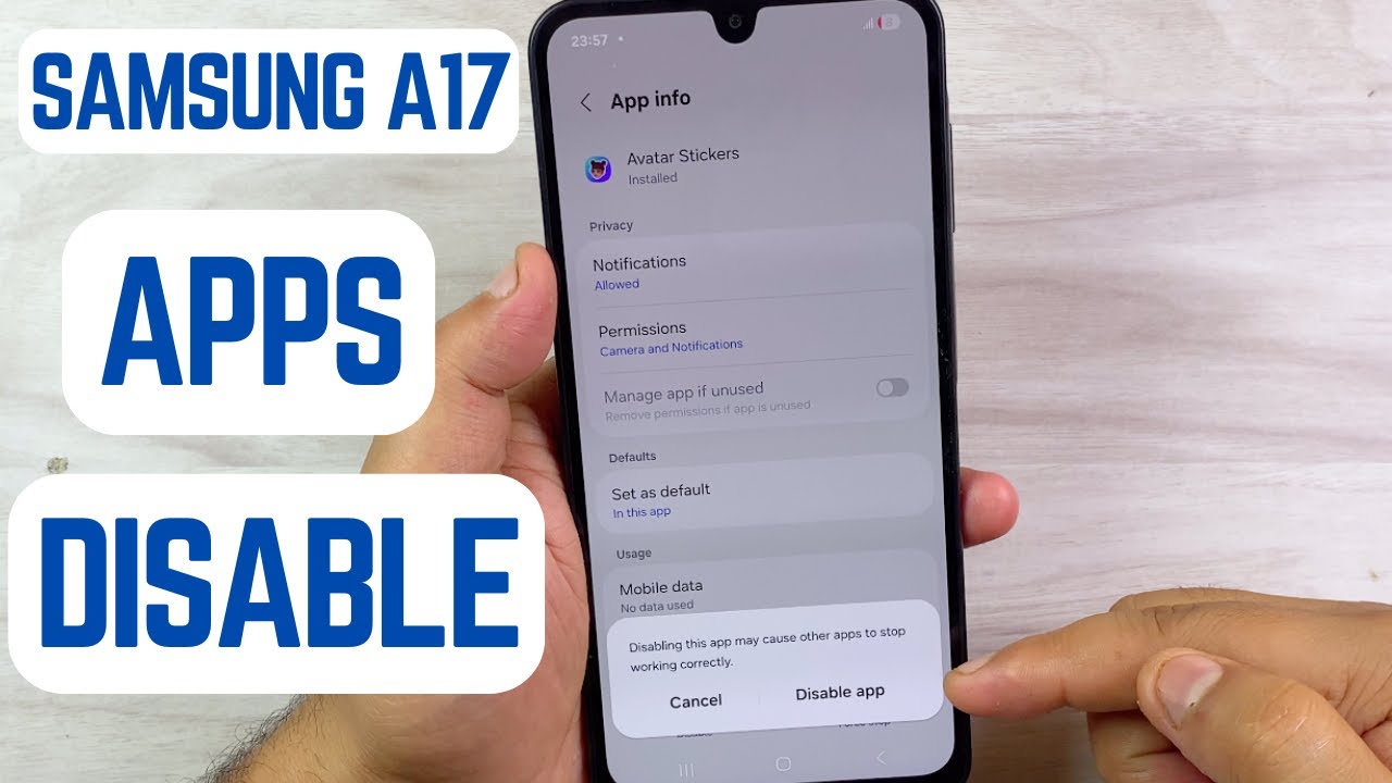 Samsung Galaxy A17 – How to Disable Apps | Free Up Space & Boost Performance