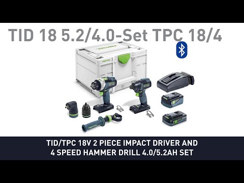 TID/TPC 18V 2 Piece Impact Driver & 4 Speed Hammer Drill 4.0/5.2Ah Kit