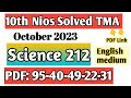 Nios Class 10 Science Tma Solved 2022 23 English Medium October Tma 2023 Nios Latest Update