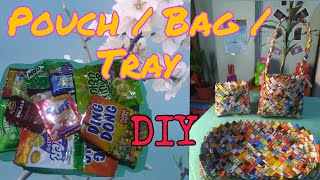 DIY RECYCLED Pouch, Bag, Tray from Plastic Wrappers