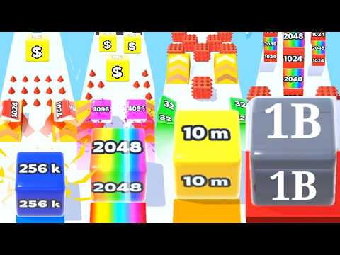 Jelly run 2048 Vs Chain Cube 2048   TikTok Gameplay Video 2023 - Satisfying Mobile Game Max Levels: