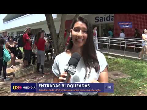 Estudantes da UFSC protestam contra corte na educação | Cotidiano | SCC Meio-Dia