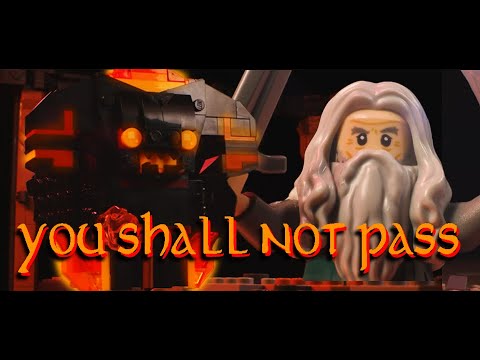 YOU SHALL NOT PASS! in Lego (Lord of the Rings Parody) Gandalf vs the Brickhead Balrog!