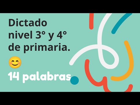 Dictado de 14 palabras. Nivel 3º y 4º de primaria
