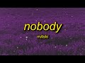 Mitski - Nobody (Lyrics) | nobody nobody tiktok