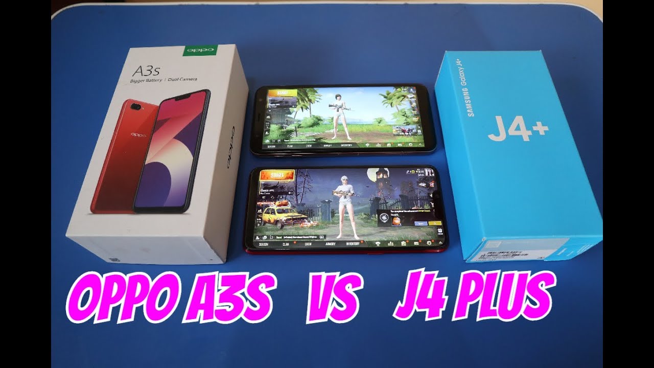 Oppo A3s VS Samsung J4 plus (PUBG,Camera,Speed and Specs)