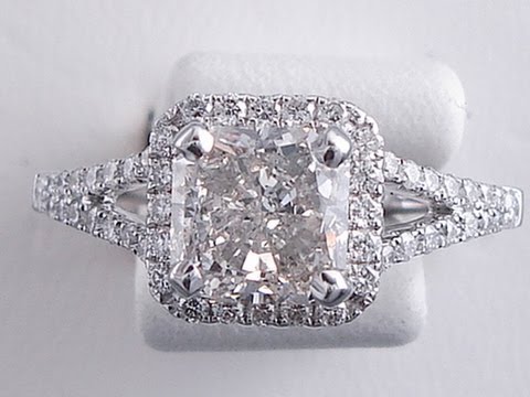 2.03 ctw Radiant Cut I SI1 Diamond Engagement Ring - BigDiamondsUSA
