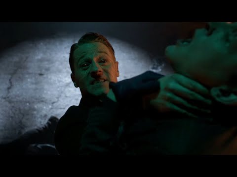 Tetch Virus Jim Gordon Strangles Penguin (Gotham TV Series)
