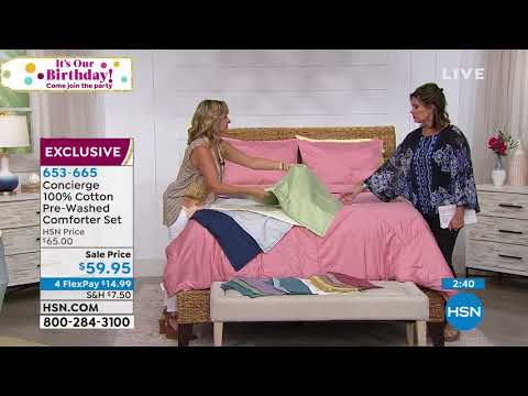 Concierge Collection 100% Cotton PreWashed Comforter Set
