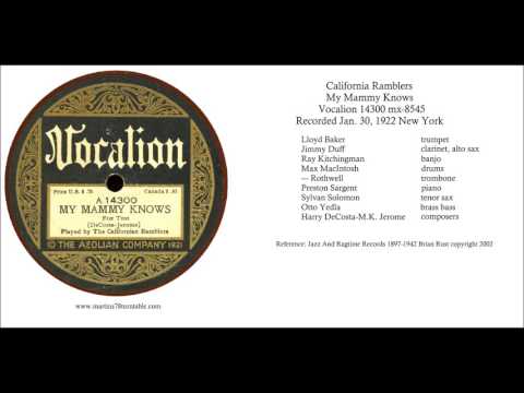 My Mammy Knows - California Ramblers