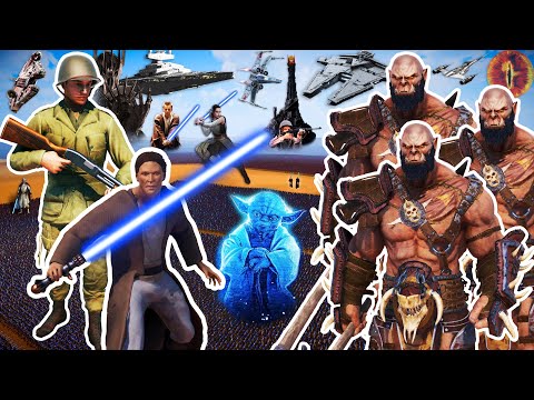 23 MILLION ORCS vs 80,000 JEDI KNIGHTS + 700,000 AMERICAN SOLDIER SHOTGUN | UEBS 2