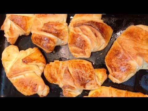 Croissant 🥐o cachitos rellenos de chocolate #recetas #facil #chocolate #croissant #panrelleno