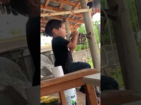 ¡NIÑO de 3 años TOCA el FA en su Trompeta Pocket!