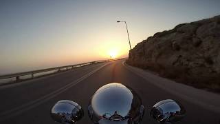 preview picture of video 'Sunset Ride with a Harley @ Temple of Poseidon  (Evo Sound) GoPro Hero 3+ Black'