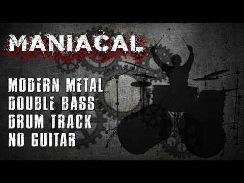 Maniacal - Modern Metal Double Bass Drum Track, No Guitar - 90 BPM