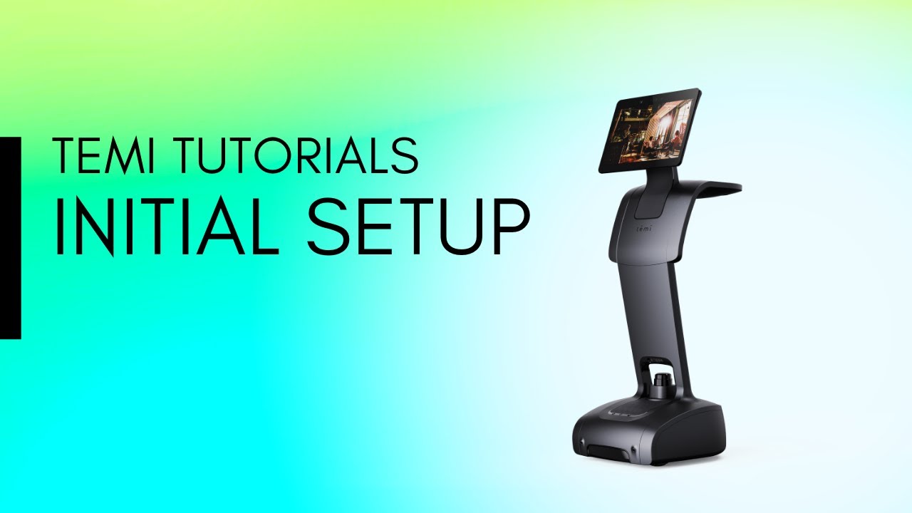 Earlier black temi personal robot in the official manufacturer setup video