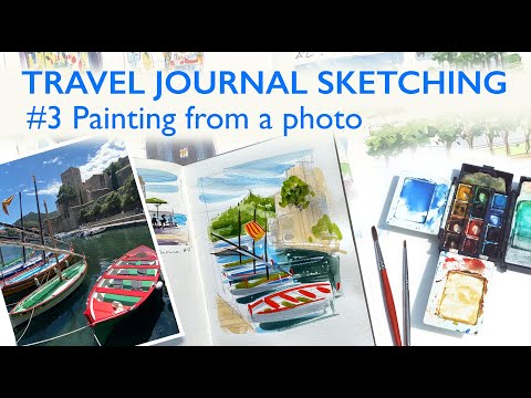 Thumbnail of Travel Journal Sketching #3 Painting from a Photo - in Collioure