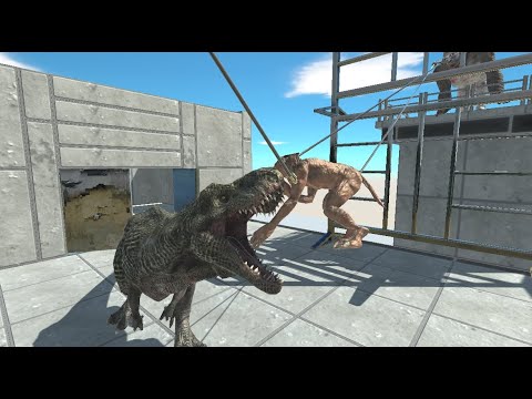 HARPOON GORO HELP T-REX TO EAT - Animal Revolt Battle Simulator