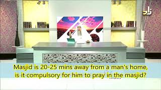 What distance from the house would make it obligatory for a man to pray in the masjid? Assimalhakeem