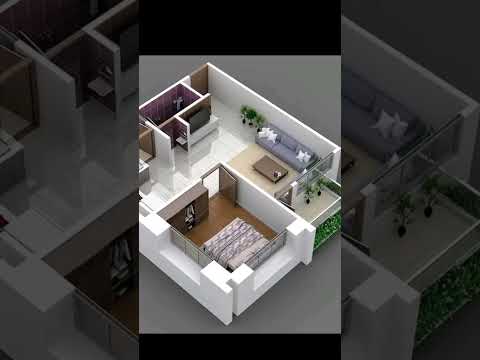 one bedroom apartment design idea / one family unit apartment idea #shorts