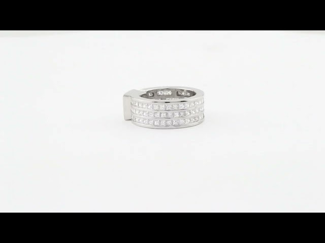 1345238 Platinum ring with princess-cut diamonds approx. 2.70 ctw