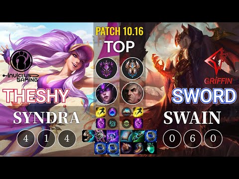 IG TheShy Syndra vs GRF Sword Swain Top - KR Patch 10.16