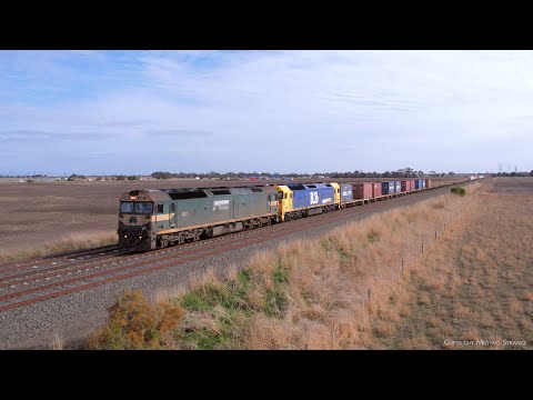 7902V Mildura Container Train At Gheringhap Loop (2/6/2023) - PoathTV Australian Railways