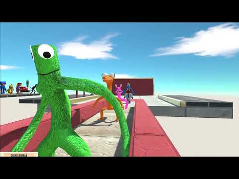 Deadly Jet Train vs Creepy Monster Rainbow Friends - Animal Revolt Battle Simulator